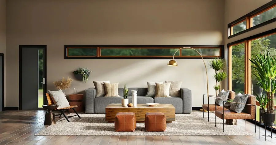 Sala con piso de madera