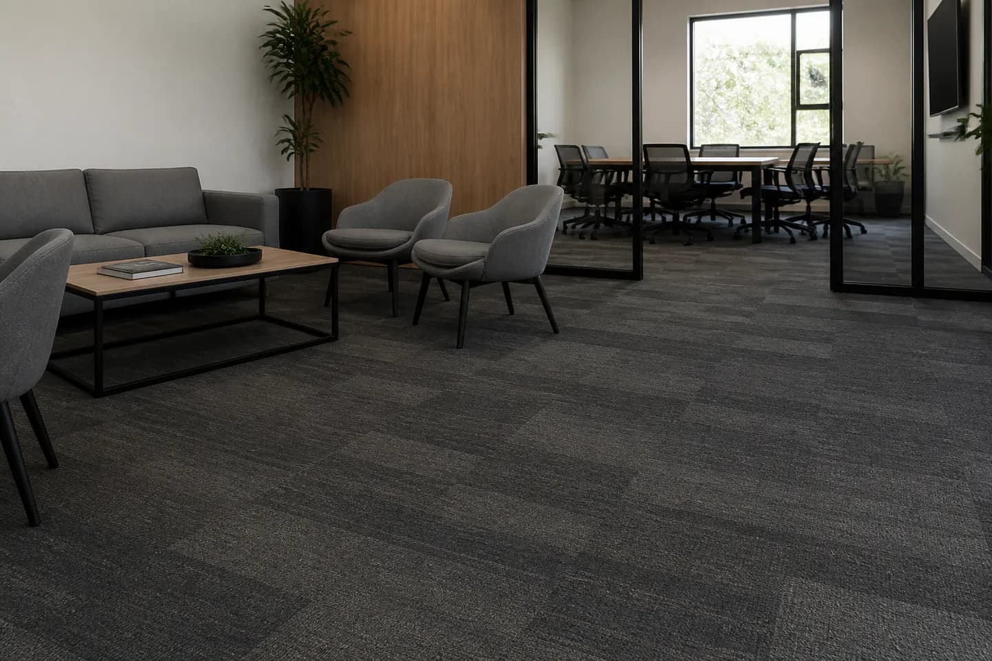 Alfombra modular en interior